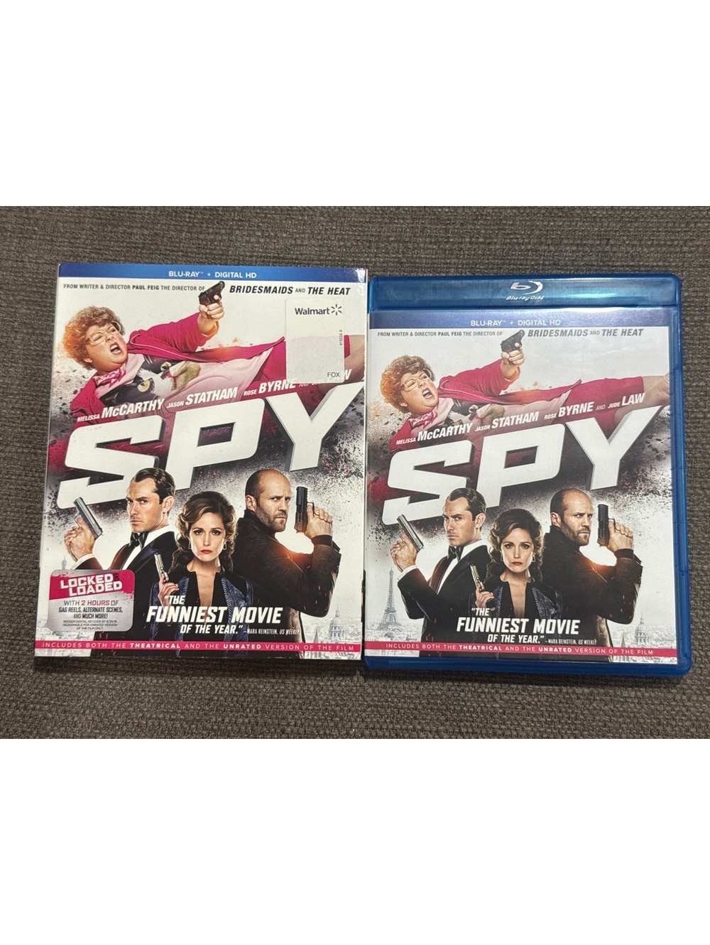 Spy (movie) Blu-ray Melissa McCarthy, Rose Byrne, Jude Law, Jason Statham